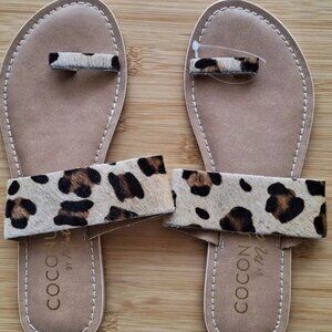 Coconuts Matisse Leopard Pony Hair Sandals 7